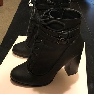Lace up High Heel Combat boots